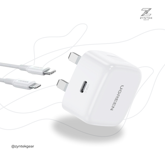 UGREEN 20W Type-C Fast Charger Set with MFI USB-C to Lightning Cable (1M)-70297 – 1 Year Warranty