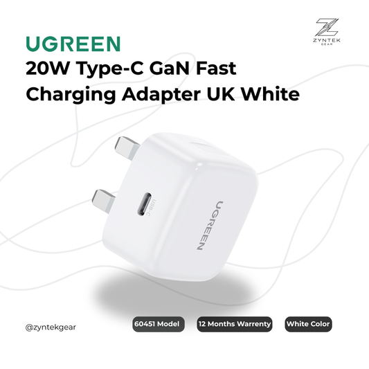 UGREEN 20W Type-C GaN Fast Charging Adapter UK - 60451
