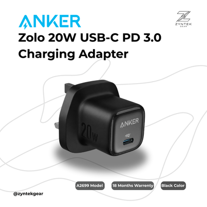 Anker Zolo 20W PD 3.0 Fast Charging Adapter - A2699